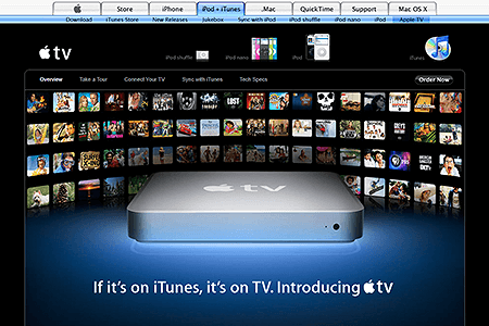 Apple TV website in 2007