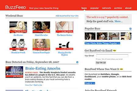 BuzzFeed website in 2007