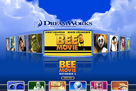 DreamWorks Animation flash website in 2007