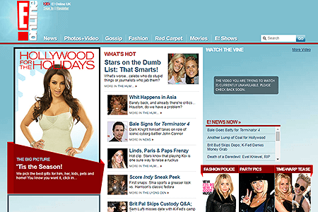 E! Online website in 2007