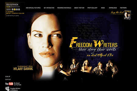 Freedom Writers flash website in 2007