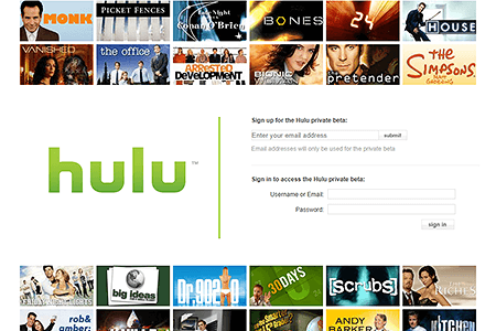 Hulu website in 2007