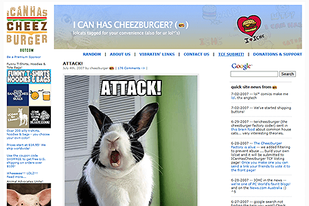 I Can Has Cheezburger website in 2007