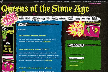 Queens of the Stone Age website in 2007