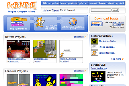 Scratch website in 2007