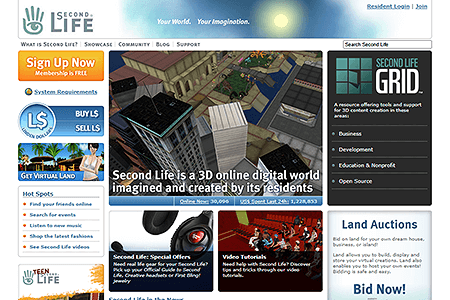 Second Life website in 2007