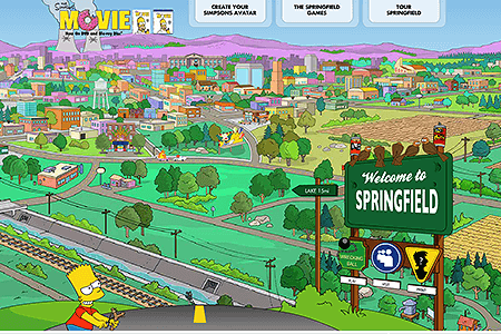 The Simpsons Movie flash website in 2007