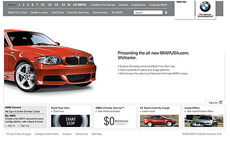 BMW of North America flash website in 2008