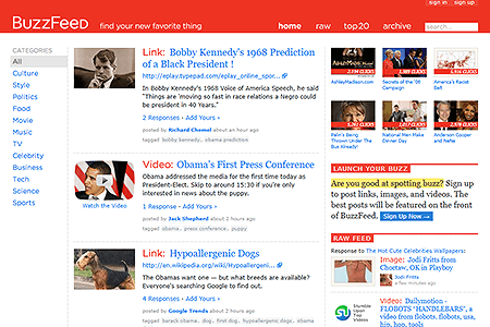BuzzFeed website in 2008