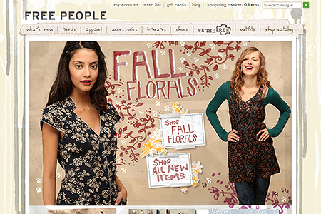 Free People Clothing Boutique website in 2008
