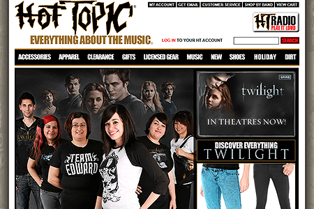 Hot Topic website in 2008