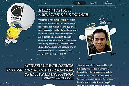 Kitfolio website in 2008