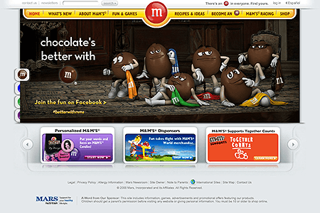 M&M's flash website in 2008