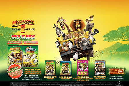 Madagascar: Escape 2 Africa flash website in 2008