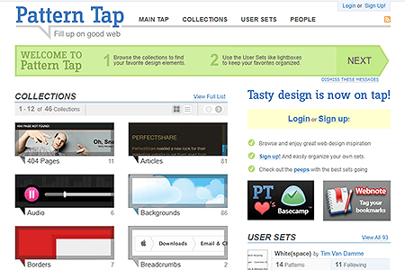 Pattern Tap website in 2008