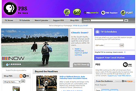 PBS website in 2008
