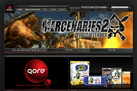 Playstation website in 2008
