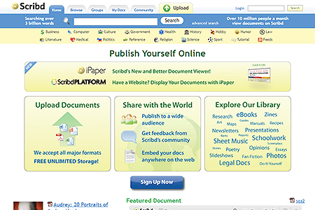 Scribd website in 2008