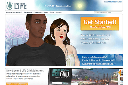 Second Life website in 2008