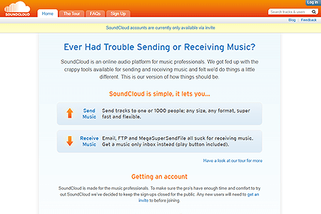 SoundCloud website in 2008