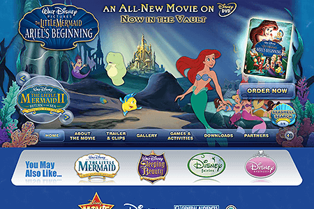 The Little Mermaid: Ariel's Beginning flash website in 2008