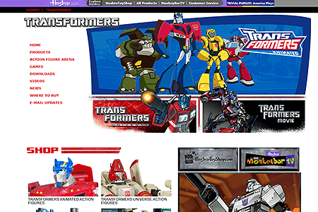 Transformers website in 2008