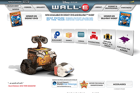 Wall-E flash website in 2008