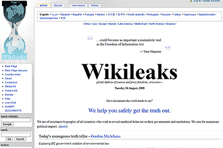WikiLeaks website in 2008