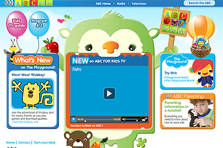 ABC for Kids website in 2009