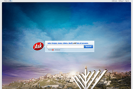 Ask.com website in 2009