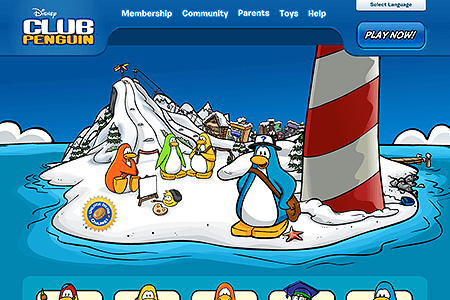 Club Penguin website in 2009
