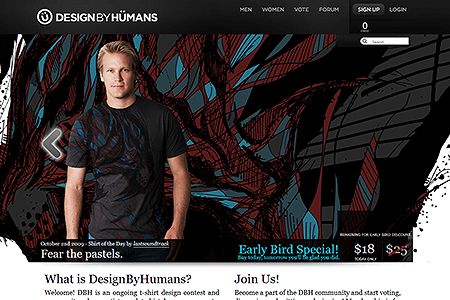 Design by Humans website in 2009