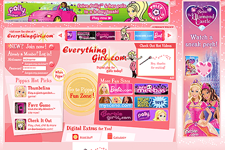 EverythingGirl.com flash website in 2009