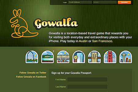 Gowalla website in 2009