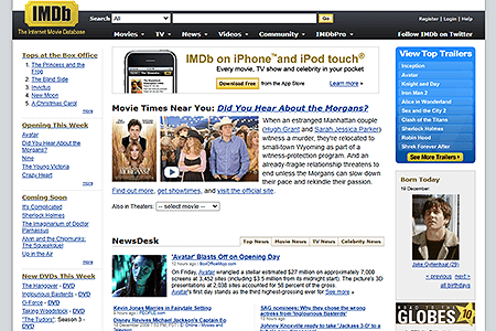 IMDb website in 2009