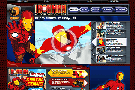 Iron Man: Armored Adventures flash website in 2009