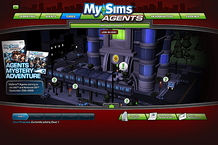 MySims Agents flash website in 2009