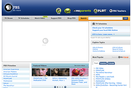 PBS website in 2009