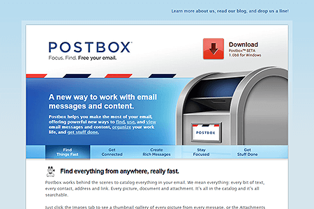 Postbox website in 2009