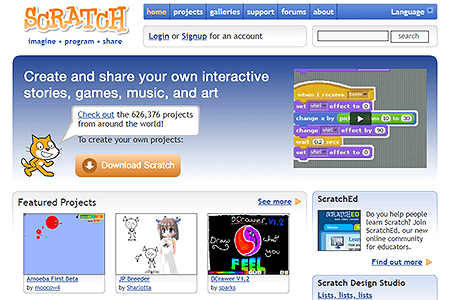 Scratch website in 2009