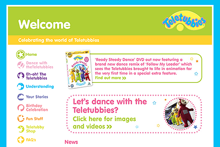 Teletubbies website in 2009