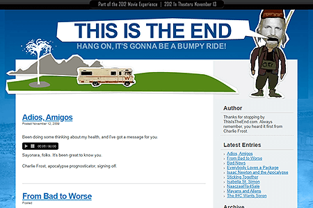 This Is The End website in 2009