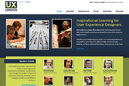UX London website in 2009