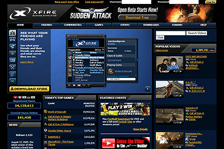 Xfire website in 2009