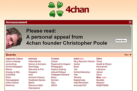 4chan website in 2010