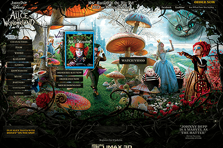 Alice in Wonderland flash website in 2010