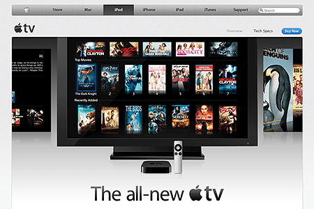 Apple TV website in 2010