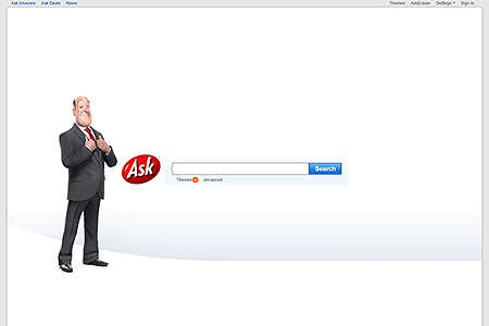 Ask.com website in 2010