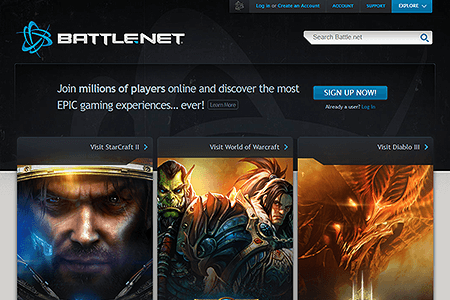 Battle.net website in 2010
