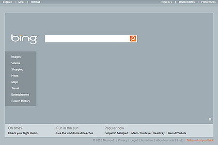 Bing website in 2010